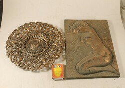 Bronzíroozott falitányér és falikép 638