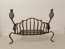 Antique wrought iron stove ember holder in front of the fireplace 909 7508