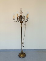 Antique 5-arm patinated copper Flemish chandelier floor lamp 205 7682