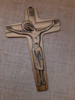 Copper crucifix cross that can be hung on the wall