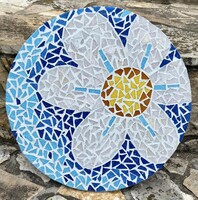 Glass mosaic floral mandala wall picture unique design handmade home decoration