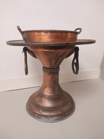 Antique Arabic furniture red copper ritual hand washing vessel religion Morocco Algeria 600 7538