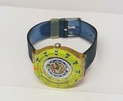 Swatch neon swiss made eta quartz movement women's children's watch, mint condition