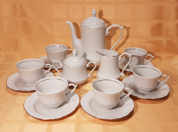 From HUF 1! Polish gold-rimmed, 6-person, beautiful porcelain tea set, wlockawek