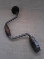 Old wrought iron hand drill with master mark