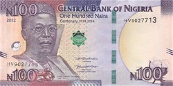 Nigeria 100 naira 2022 unc banknote