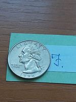 Usa 25 cents 1/4 dollar 1996 / p, quarter, george washington #j