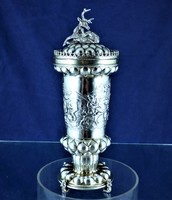 Dreamy, antique, silver hunting cup, hanau, ca. 1890!!!