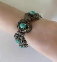 Rare max neiger art deco green peking glass 1930 bracelet bracelet bangle