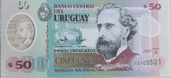 Uruguay 50 pesos, 2020, unc banknote