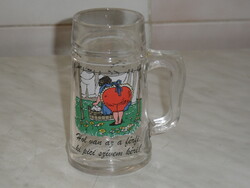 Retro, old glass beer mug (3 dl)