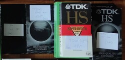 9 db TDK VHS videokazetta (8db HS és 1db EHG HIFI) egyben eladó