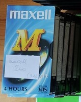 9 db Maxell 240 perces VHS videokazetta egyben eladó