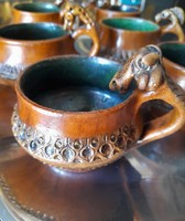 Armenian ceramics. Very ugly folk art drink/tea set