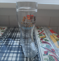 Retro üveg csizma sörös pohár GAB GRAFARCO BIER felirat, logó