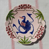 Art Nouveau majolica wall decorative plate, 26.5 cm