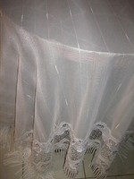 Beautiful vintage white wide lace fringe curtain