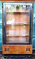Old, very nice display cabinet! Large glass section at the top, storage with a closed door at the bottom!