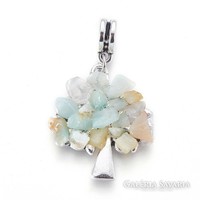 Ezüst Színű Amazonit Ásvány Charm Medál Nyaklánc Karkötő Ékszer Dísz Köztes 38x23mm