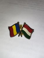 Badge double flag badge Hungarian Romanian