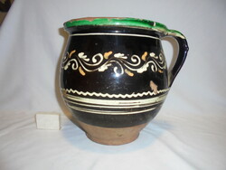 Old glazed earthenware mug, Silke - larger size, 22.5 cm high