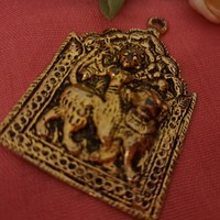 Indian gold-plated pendant 6 cm