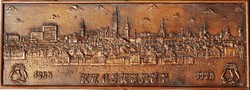 M. S.: Kecskemét 1368-1978 - bronzírozott alumínium falikép