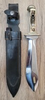 Puma waidblatt deer hunting dagger knife with leather case.. A real curiosity. (Rarity) 800 silver shield..