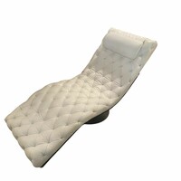 White lounge chair with quilted artificial leather upholstery - b405