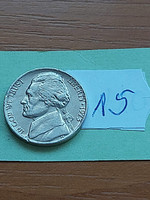Usa 5 cents 1973 thomas jefferson, copper-nickel 15