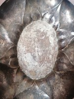 Antik Berndorf ezüstözött ovális alpakka asztalközép 27x22x5cm