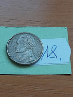 Usa 5 cents 1996 / d thomas jefferson, copper-nickel 18
