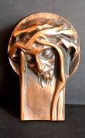 Bronze Jesus relief negotiable art deco