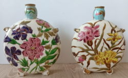 Schütz cilli special (unique) art nouveau majolica water bottle pair 22x18 cm