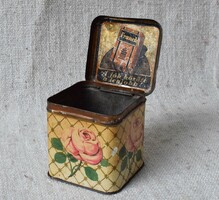 Franck old metal box, antique coffee box, decorative advertising material 9.3 x 9.3 x 10 cm