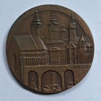 Lapis András (1942-) " Szeged / Szeged Tourist" kétoldalas bronz emlékérem (42,5mm)