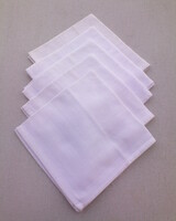 Five white damask napkins 37x36 cm
