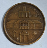Lapis András (1942-) "Makó / Szeged Tourist" kétoldalas bronz emlékérem (42,5mm) (52)