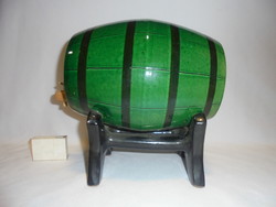 Retro glazed ceramic wine barrel, barrel