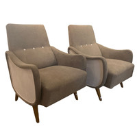 Retro Felújított Páros Fotel  - Szürke Alappal -1960-AsaÉvek -1960-as évek - B25
