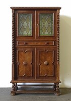 1K716 colonial two-door bar cabinet with stained glass 148 cm