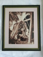 Régi Magyarország - Bányában - eredeti fotóról nagyítva - retro kép