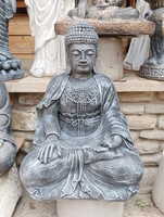 Antracit minimál Gyógyító Buddha  65cm kő szobor  Fagyálló MűKő Feng Shui Japán kertépítő