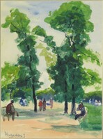 Violinist i. Signed Hungarian artist: in the park