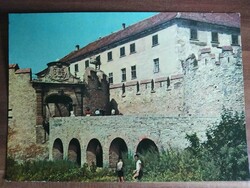 Old postcard, Schízló castle, postal clerk
