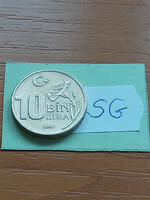 Turkey 10 bin (10,000) Lira 1995 (cu-ni-zn), carnation sg