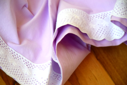 Gorgeous Embroidered Bed Sheet Organza Purple Madeira Embroidery 240 x 142