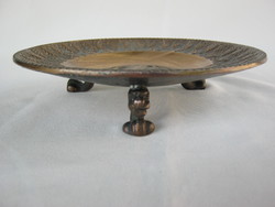 Réz vagy bronz asztalközép kínáló tál