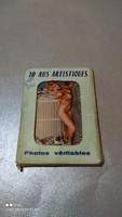 Vintage francia 10 lapos akt fotó eredeti tokban