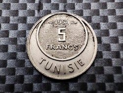 Tunézia 5 frank, 1373 (1954)